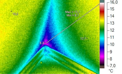Obr. . 2: Termogram – snmek v infraervenm spektru (vlevo).  Foto: Autor
