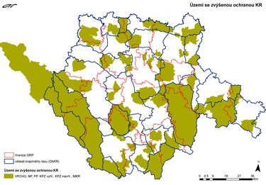 Obr. 3: Schéma území se zvýšenou ochranou krajinného rázu v Jihočeském kraji. (ke stažení: http://www.kr-stredocesky.cz/web/zivotni-prostredi/priroda-studie)