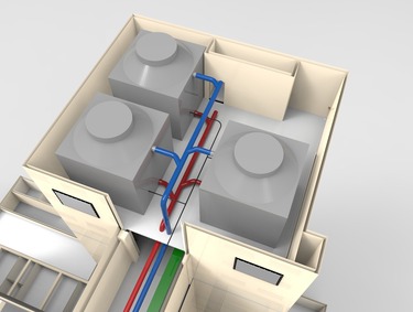 Instalace na stee, kterou architekt vyuil I jako soust fasdy