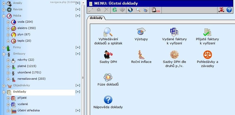 Obr. . 5: Nhled na speciln funkce modulu etn doklady