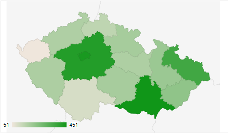 Obr.4: etnost poptvek na dodvky zemnho plynu podle kraj