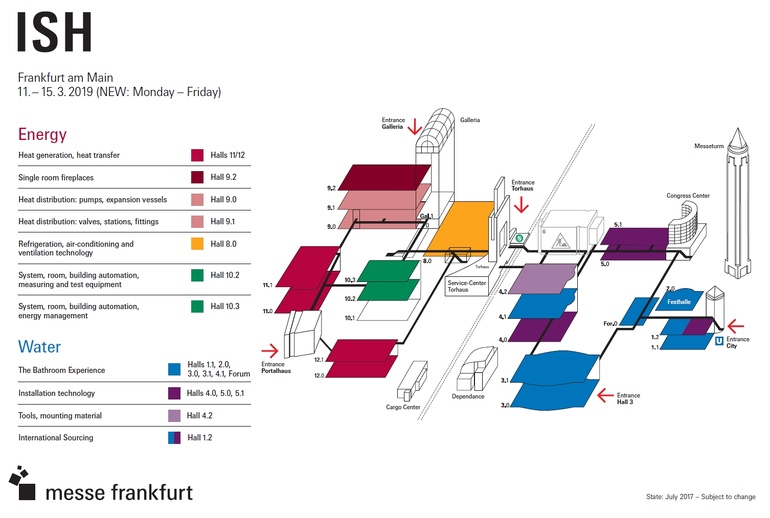 ISH 2019 hall plan