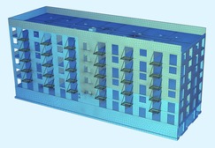 Obr. 5: MKP modely 3 dilatanch celkov pre nvrh prvkov nosnej kontrukcie (c) – blok D)