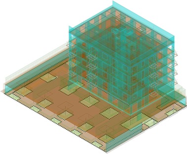 Obr. 7: Analytick model so vetkmi zaaeniami v 3D modelovacom programe