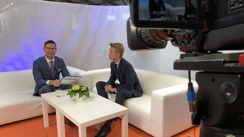 Nikita Rybakov v rozhovoru ve veletržním studiu 