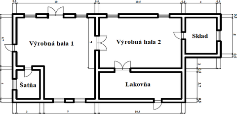 Obr. 1 Pdorys vrobnej prevdzky