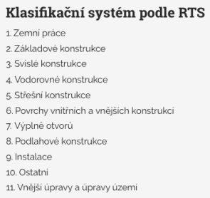 Obr. 2 Klasifikan systm RTS BIM [4]