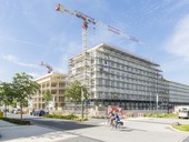 Komplex administrativnch budov RheinPalais Bonner Bogen. typodlan a ptipodlan hybridn devostavba Bonn &#8211; Beulu. Zdroj: James Hardie Europe GmbH