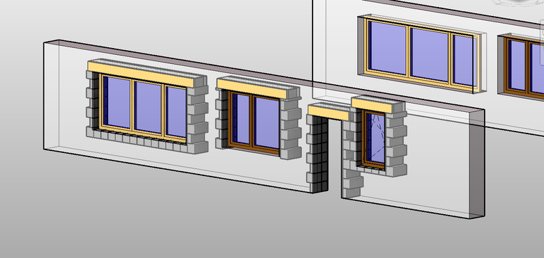 Ukzka vygenerovanch doplkovch cihel a peklad v programu Autodesk REVIT