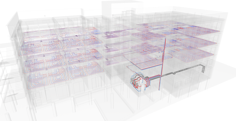Domov pro seniory v Praze. Ukzka podlahovho vytpn a prokzn, e spoluprce mezi programy Autodesk Revit – ArchiCAD – DDS-CAD – TechCON X je vzjemn mon. Draz je kladen na nastaven jednotlivch pevodnk a udrovn tzv. datov hygieny.
