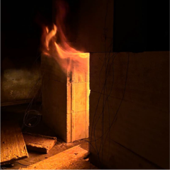 Obr.&nbsp;9: Vzorek&nbsp;2 (DP2); c)&nbsp;viditeln� konvektivn� plameny