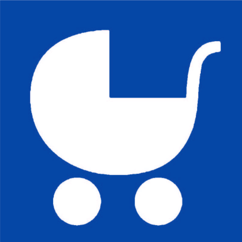 Symbol zařízení nebo prostoru pro osoby doprovázející dítě v kočárku, vyhláška 398/2009 Sb.