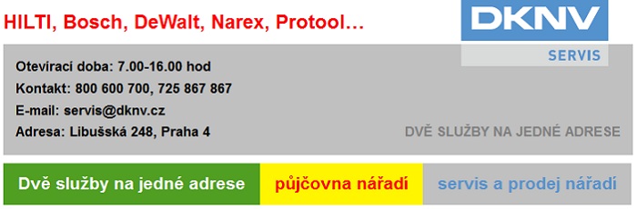 DKNV - půjčovna, servis a prodej nářadí