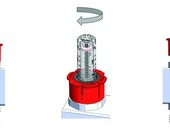 Pod ervenm krytem se u vyrovnvacho ventilu TopMeter Plus skrv dorazov krouek, pomoc nho se zajiuje nastaven objemov proud proti pestaven. 